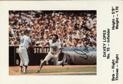 1980 Los Angeles Dodgers Police #NNO Davey Lopes Front