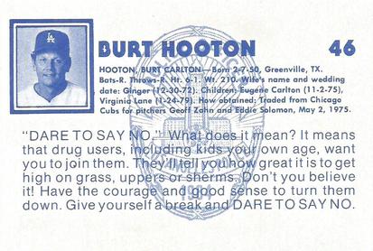1984 Los Angeles Dodgers Police #NNO Burt Hooton Back