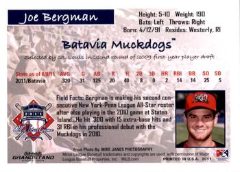 2011 Grandstand New York-Penn League All-Stars National League #NNO Joe Bergman Back
