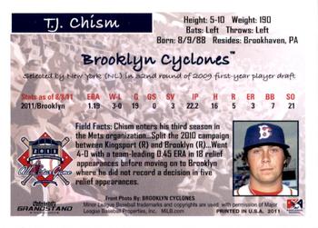 2011 Grandstand New York-Penn League All-Stars National League #NNO T.J. Chism Back