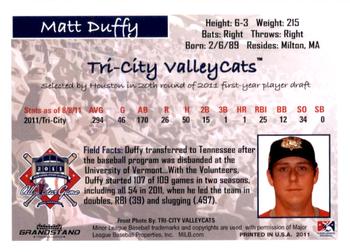 2011 Grandstand New York-Penn League All-Stars National League #NNO Matt Duffy Back