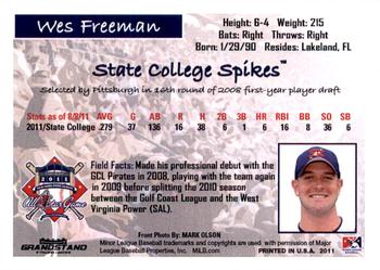 2011 Grandstand New York-Penn League All-Stars National League #NNO Wes Freeman Back