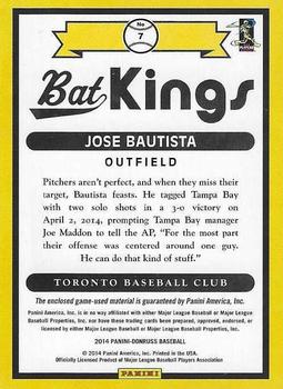 2014 Donruss - Bat Kings Studio Series #7 Jose Bautista Back