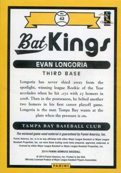 2014 Donruss - Bat Kings Studio Series #42 Evan Longoria Back