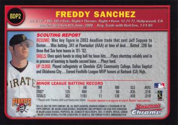 2003 Bowman Draft Picks & Prospects - Chrome #BDP2 Freddy Sanchez Back