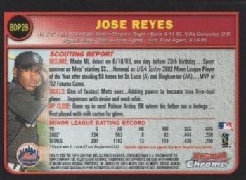 2003 Bowman Draft Picks & Prospects - Chrome #BDP28 Jose Reyes Back