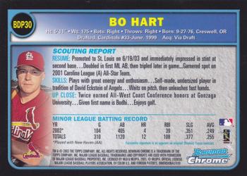 2003 Bowman Draft Picks & Prospects - Chrome #BDP30 Bo Hart Back