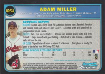 2003 Bowman Draft Picks & Prospects - Chrome #BDP31 Adam Miller Back