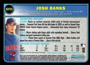 2003 Bowman Draft Picks & Prospects - Chrome #BDP50 Josh Banks Back