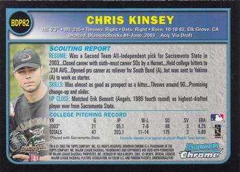 2003 Bowman Draft Picks & Prospects - Chrome #BDP82 Chris Kinsey Back