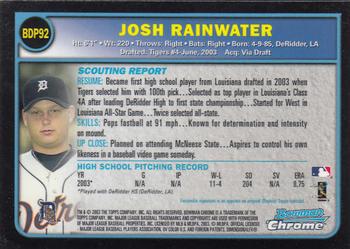 2003 Bowman Draft Picks & Prospects - Chrome #BDP92 Josh Rainwater Back