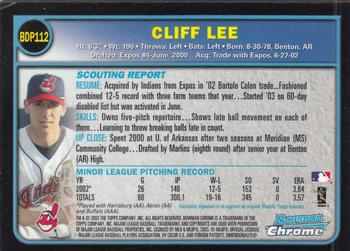 2003 Bowman Draft Picks & Prospects - Chrome #BDP112 Cliff Lee Back