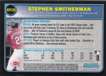2003 Bowman Draft Picks & Prospects - Chrome #BDP158 Stephen Smitherman Back