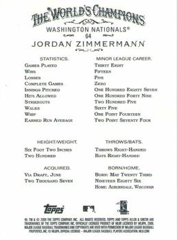 2015 Topps Allen & Ginter - 10th Anniversary Buybacks 2009 #64 Jordan Zimmermann Back