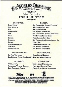 2015 Topps Allen & Ginter - 10th Anniversary Buybacks 2011 #74 Torii Hunter Back