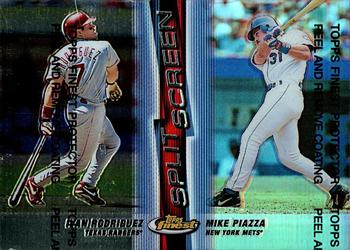 1999 Finest - Split Screen Refractor Right #SS9 Ivan Rodriguez / Mike Piazza Front