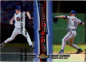 1999 Finest - Split Screen Refractor Right #SS10 Kerry Wood / Roger Clemens Front