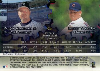 1999 Finest - Complements Refractor Right #C3 Kerry Wood / Roger Clemens Back