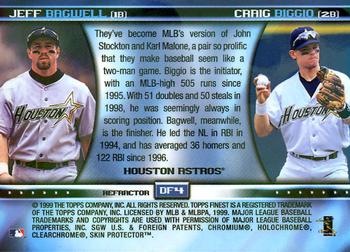 1999 Finest - Double Feature Refractor Right #DF4 Craig Biggio / Jeff Bagwell Back
