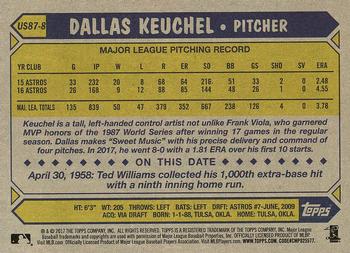 2017 Topps Update - 1987 Topps Baseball 30th Anniversary #US87-8 Dallas Keuchel Back