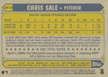 2017 Topps Update - 1987 Topps Baseball 30th Anniversary #US87-29 Chris Sale Back
