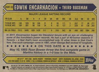 2017 Topps Update - 1987 Topps Baseball 30th Anniversary #US87-31 Edwin Encarnacion Back