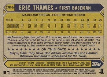 2017 Topps Update - 1987 Topps Baseball 30th Anniversary #US87-36 Eric Thames Back