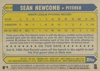 2017 Topps Update - 1987 Topps Baseball 30th Anniversary #US87-49 Sean Newcomb Back