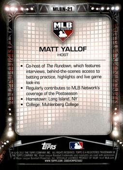 2017 Topps Update - MLB Network #MLBN-21 Matt Yallof Back