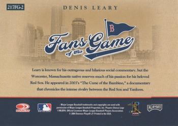 2004 Donruss Studio - Fans of the Game #217FG-2 Denis Leary Back