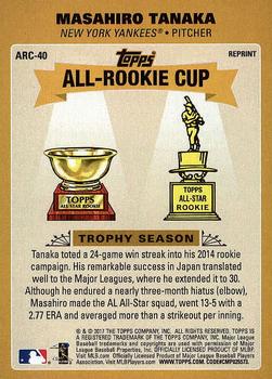 2017 Topps Update - Topps All-Rookie Cup #ARC-40 Masahiro Tanaka Back