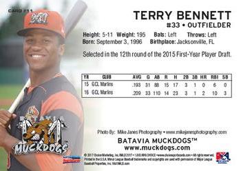 2017 Choice Batavia Muckdogs #11 Terry Bennett Back