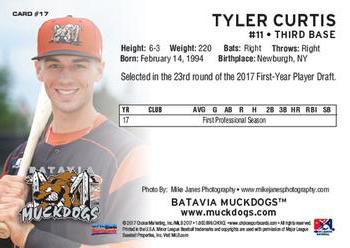 2017 Choice Batavia Muckdogs #17 Tyler Curtis Back