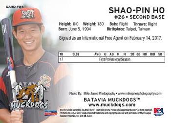 2017 Choice Batavia Muckdogs #24 Shao-Pin Ho Back