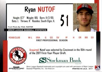 2017 Grandstand Billings Mustangs #NNO Ryan Nutof Back