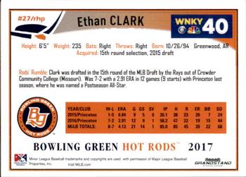 2017 Grandstand Bowling Green Hot Rods #NNO Ethan Clark Back
