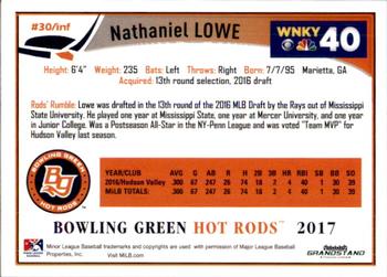 2017 Grandstand Bowling Green Hot Rods #NNO Nathaniel Lowe Back