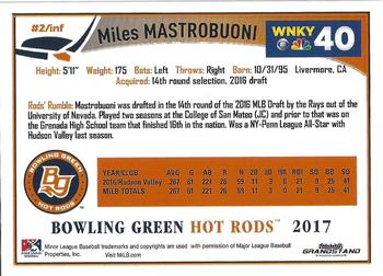 2017 Grandstand Bowling Green Hot Rods #NNO Miles Mastrobuoni Back