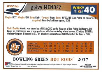 2017 Grandstand Bowling Green Hot Rods #NNO Deivy Mendez Back