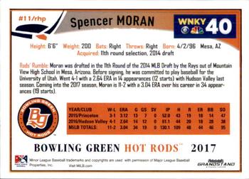 2017 Grandstand Bowling Green Hot Rods #NNO Spencer Moran Back