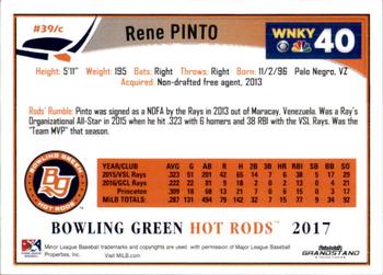2017 Grandstand Bowling Green Hot Rods #NNO Rene Pinto Back