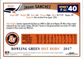2017 Grandstand Bowling Green Hot Rods #NNO Jesus Sanchez Back