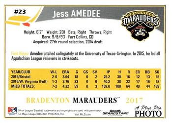 2017 Grandstand Bradenton Marauders #NNO Jess Amedee Back