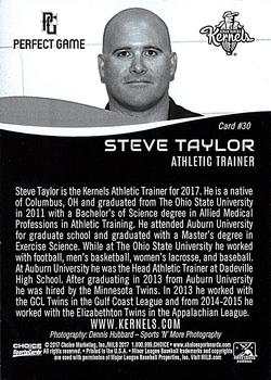 2017 Choice Cedar Rapids Kernels #30 Steve Taylor Back