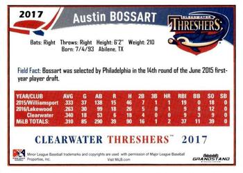 2017 Grandstand Clearwater Threshers #NNO Austin Bossart Back