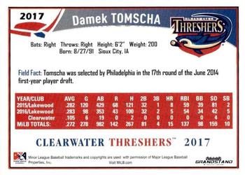2017 Grandstand Clearwater Threshers #NNO Damek Tomscha Back