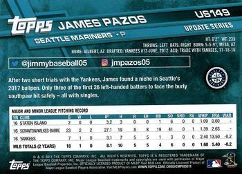 2017 Topps Update - Rainbow Foil #US149 James Pazos Back