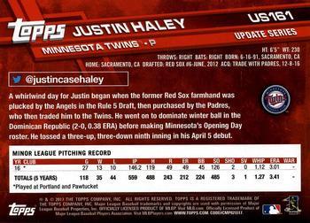 2017 Topps Update - Rainbow Foil #US161 Justin Haley Back