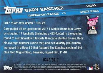 2017 Topps Update - Gold #US11 Gary Sanchez Back
