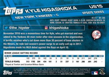2017 Topps Update - Gold #US15 Kyle Higashioka Back
